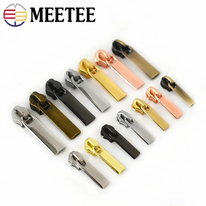 150pcs Meetee Zipper Sliders for 3# 5# Nylon Zippers Down Jacket Zip Head Bag Clothing Zips Repair Kits DIY Sewing Accessories