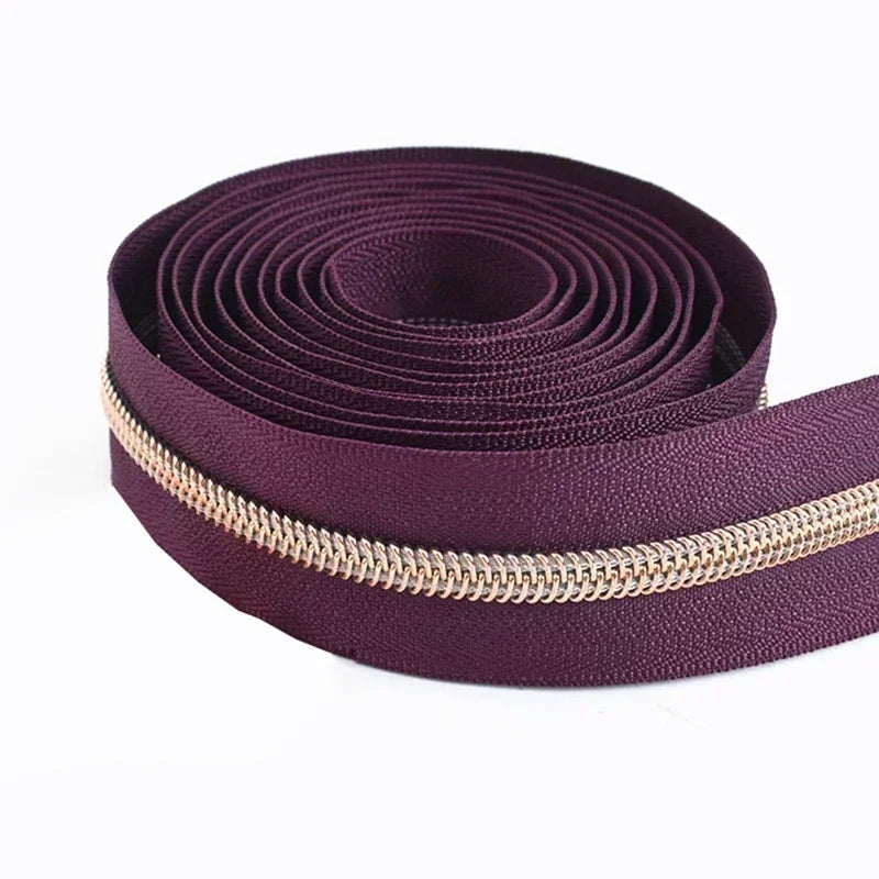 8/300Meters 5# Nylon Zippers Colorful Tooth Coil Zipper for Garment Bags Zip Tape Repair Kit DIY Clothes Tailor Sewing Accessory