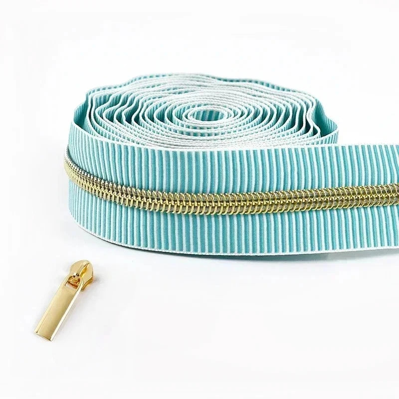 5/20Meters Meetee 5# Striped Nylon Zippers Tape for Sewing Bag Continuous Roll Coil Zip By the Meter DIY Garment Accessories