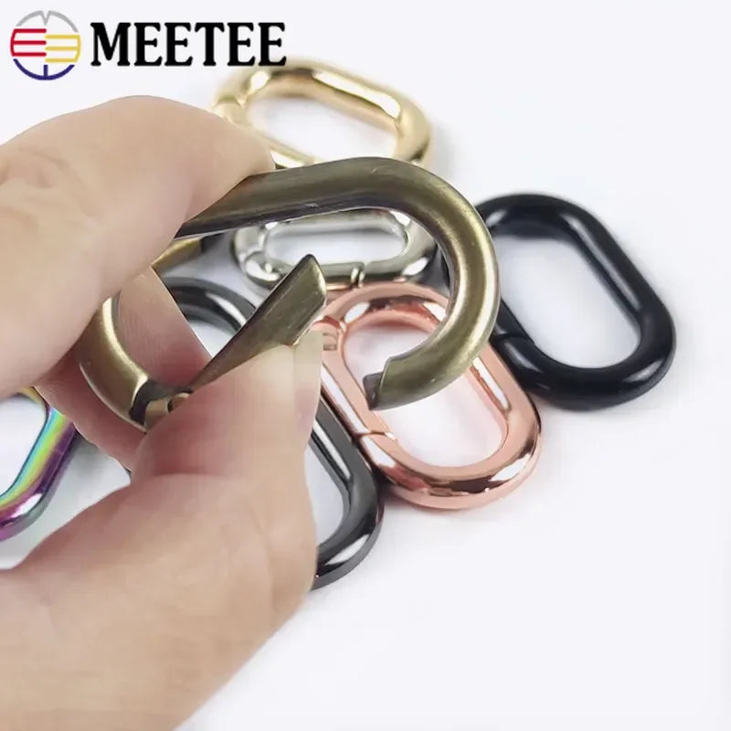 15/500Pcs Oval Spring O Ring Openable Trigger Clasp Clip Bag Strap Buckle Connect Keyring Pendant Keychain Snap Hook Carabiner