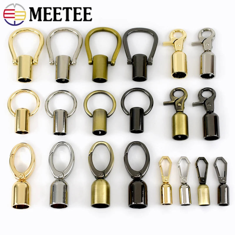 8/300Pcs Metal Buckles Bag Tassel Cap Clasp Lobster Clasps Handbag Handle Strap End Tip Caps Connector Snap Hook Accessories