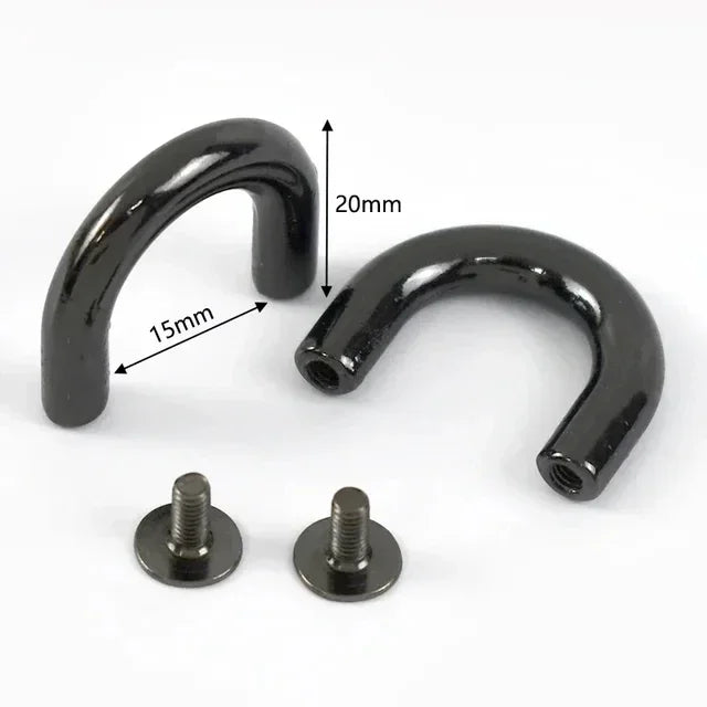 20/650Pcs 10-20mm Metal Buckles U Ring Bag Arch Bridge Screws Detachable Buckle Hanger Hook DIY Handbag Leather Craft Accessories