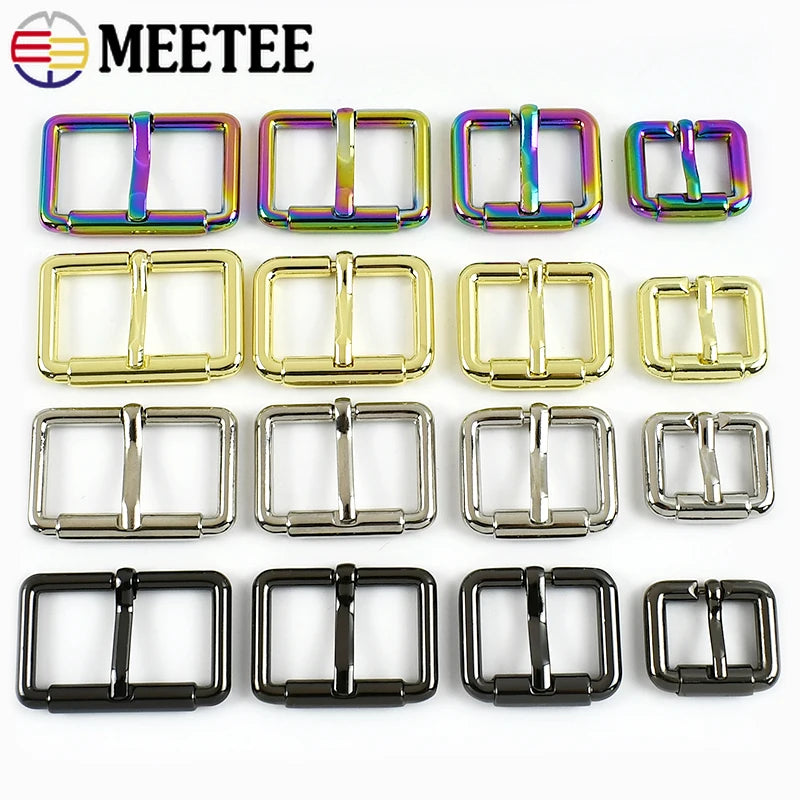 15/500Pcs 13-38mm Metal Pin Buckle Square Adjuster Clasp for Backpack Bag Strap Belt Dog Leash Collar DIY Hardware Accessories