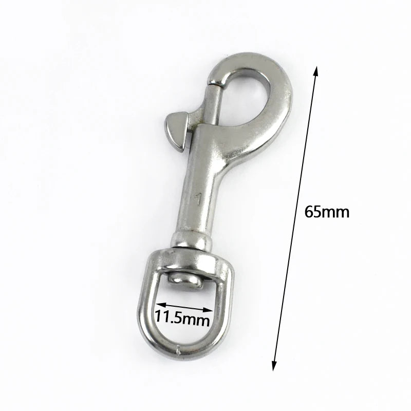 3/100Pcs Stainless Steel 316 Metal Buckles Oval Single End Swivel Eye Bolt Snap Hook Dog Leash  Strap Clasp Carabiner Diving