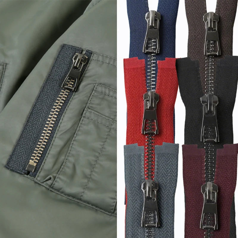 8/200Pcs 5# Metal Zippers 40-80cm Garment Sewing Zip Handbag Open-End Zippers Jacket Down GunBlack Teeth Zips DIY Tailor Supplies