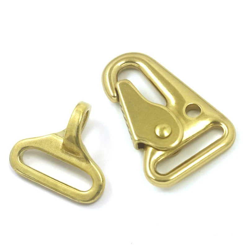 2/60Pcs 29/50mm Solid Brass Olecranon Snap Hook Outdoor Carabiner Keychain Luggage Backpack Hawl Shape Buckle DIY Accessories
