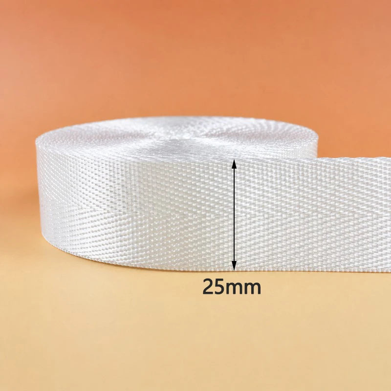 8/200Meters White Nylon Webbing 20-50mm Bag Shoulder Strap Tape Clothes Decorative Sewing Ribbon Bias Binding Accessories