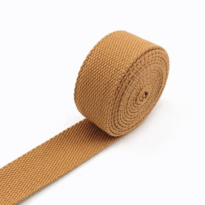 5/150M 20/25/32/38/50mm 2mm Thick Webbing Polyester Cotton Canvas Webbings Ribbon for Backpack Strap Belt Tape Garment Woven Band