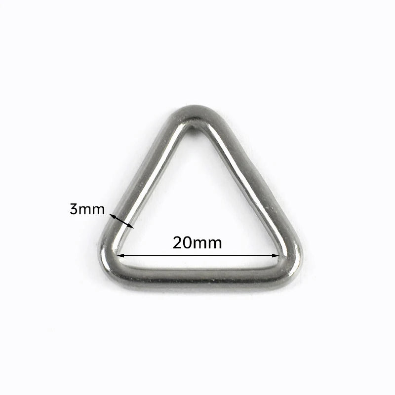 25/900Pcs 304 Stainless Steel D Ring Buckles Webbing Strap Connectors Hook Dog Collar Triangle Rings Buckle Bag Hanger Loop Clasp