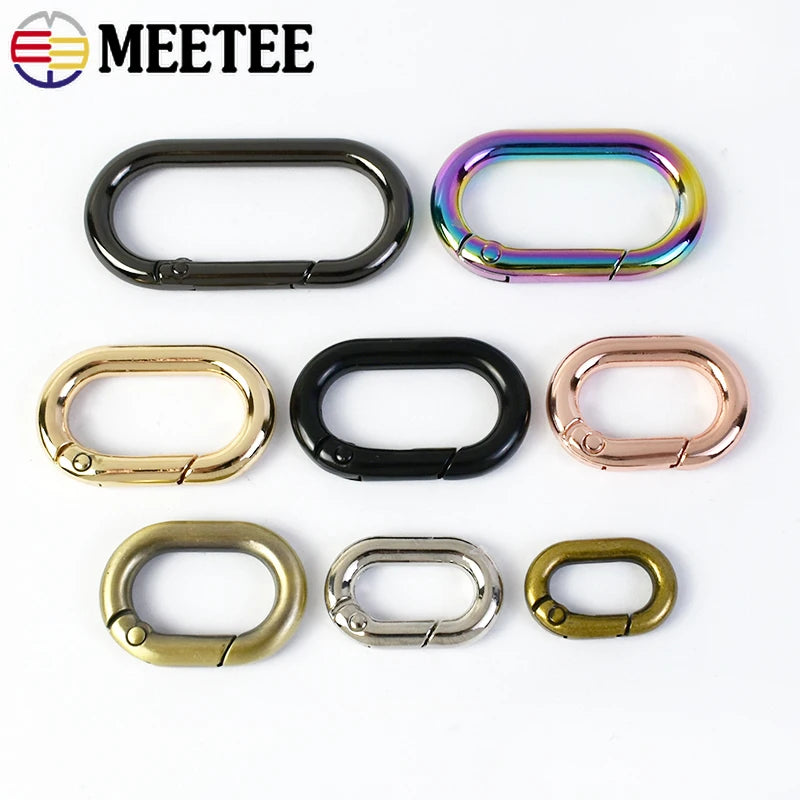 15/500Pcs Oval Spring O Ring Openable Trigger Clasp Clip Bag Strap Buckle Connect Keyring Pendant Keychain Snap Hook Carabiner