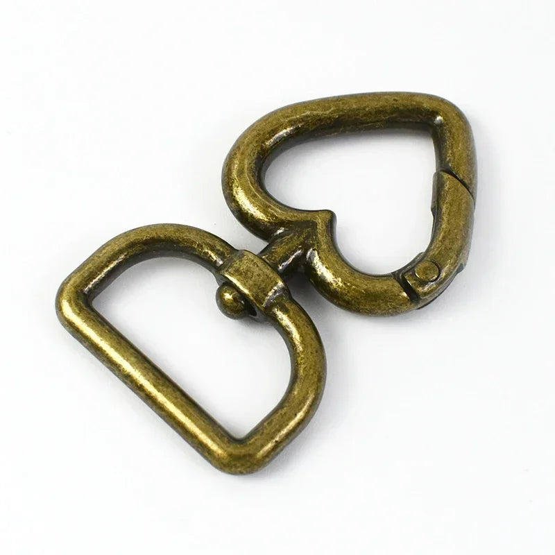 8/270Pcs Heart Metal Buckles Swivel Clasp Snap Hook Carabiner for Bag Strap Keychain Belt Buckle Diy Hardware Leather Accessories