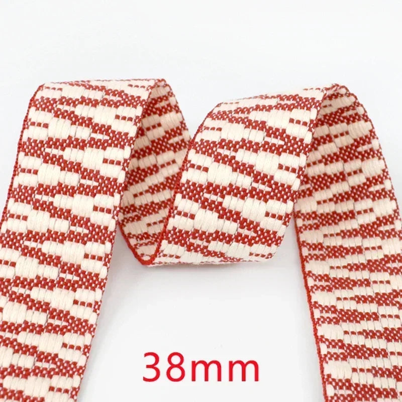 5/130Yards 38/50mm Ethnic Jacquard Webbing Tape Handbag Shoulder Strap Replacement Ribbon Band Backpack Belt Sewing Accessories