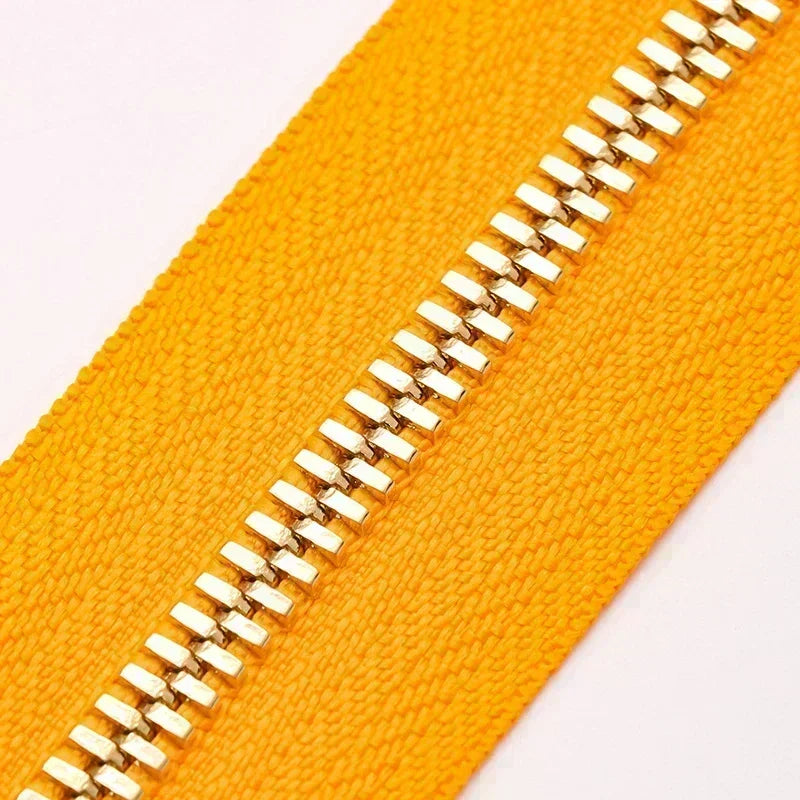 2/50Yards 5# Colorful Metal Zipper Gold/Sliver Teeth Double Pull Open-end Zips Tape Bag Garment Zip Repair Kit Sewing Accessory