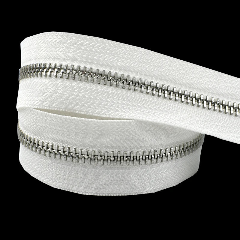 2/70Yards Meetee 5# Metal Zippers Tapes for Sewing Garment Bags Clothes Jacket Zipper Repair Kits Tailor Crafts Accessories