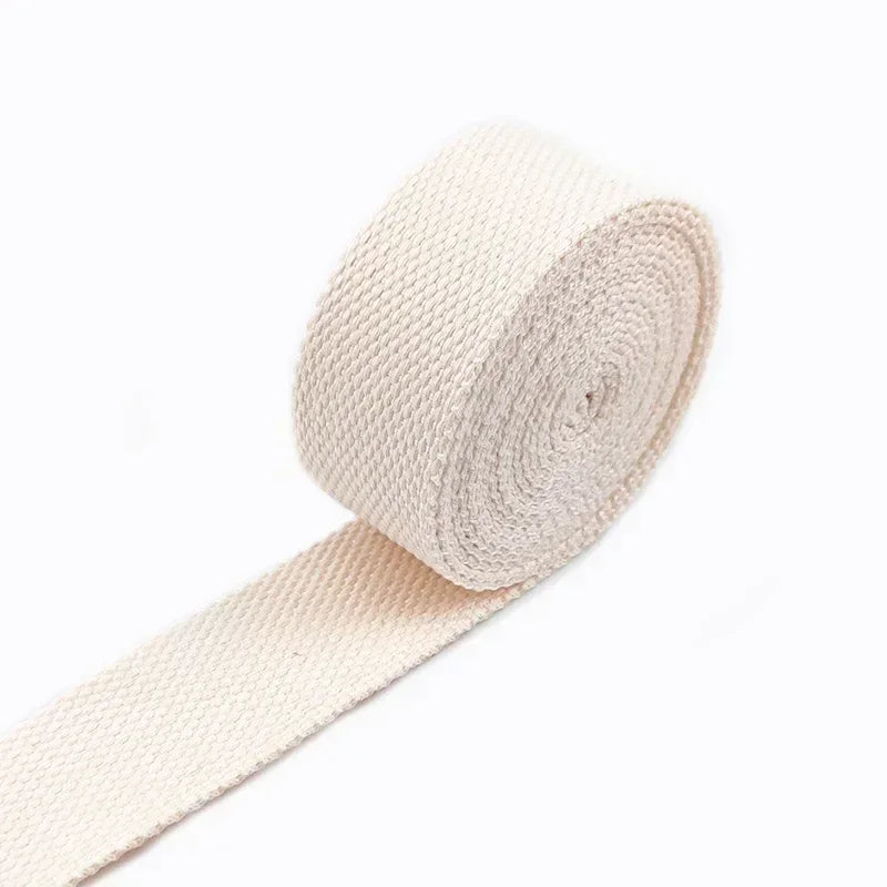 5/150M 20/25/32/38/50mm 2mm Thick Webbing Polyester Cotton Canvas Webbings Ribbon for Backpack Strap Belt Tape Garment Woven Band