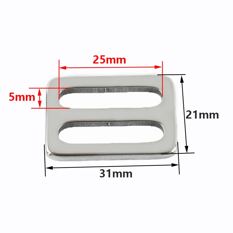 20/700Pcs Stainless Steel Adjust Buckle 20-50mm Webbing Strap Slider Tri-Glide Carabiner Clip Pet Collar Belt Ring Clasp Fastener