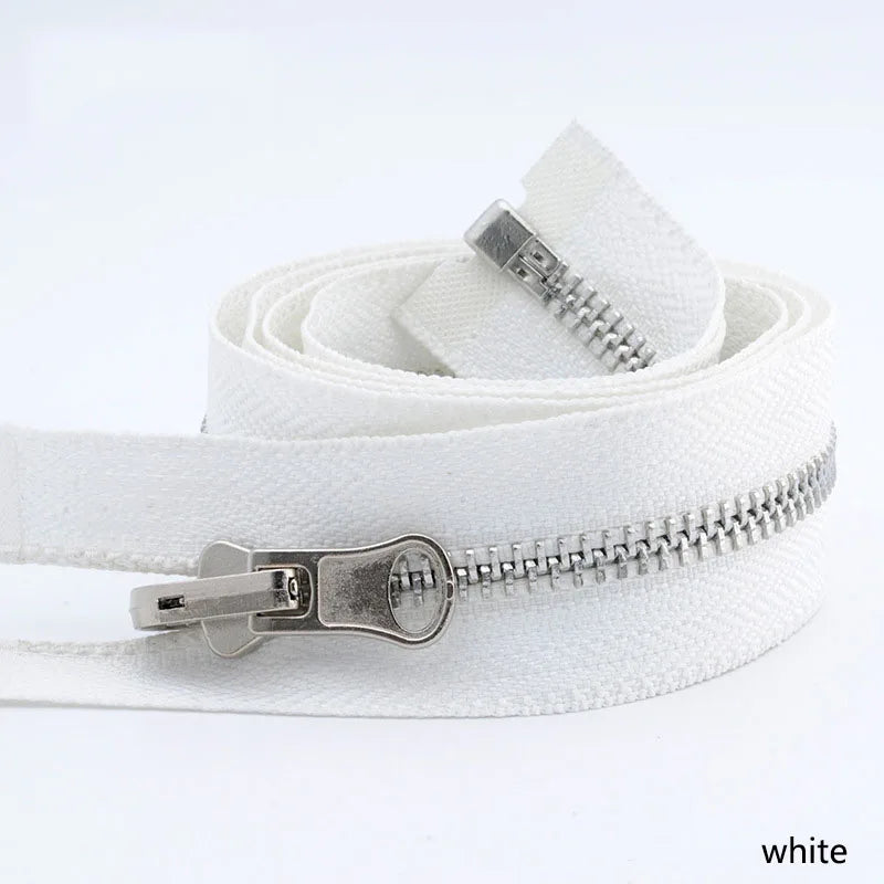 2/40Pcs Meetee 5# Metal Zipper Open-end Double-sided Slider Pull Zippers Tailor DIY Coat  Jacket Clothing Sewing Craft Supply
