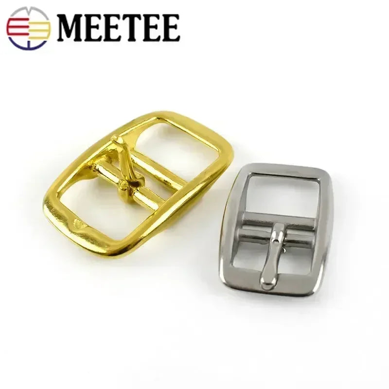 3/100Pcs Stainless Steel Solid Brass Belt Buckle Metal Pin Buckles Bags Strap Adjust Slider Clasp DIY Leather Craft Accessories
