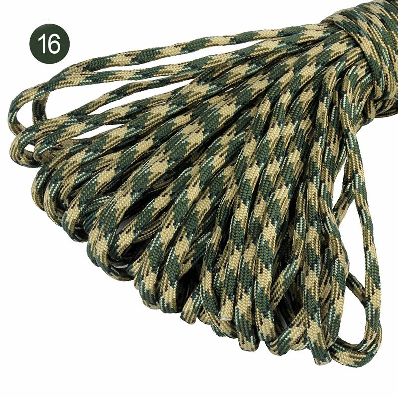 25/1000Meters 5mm 7 Core Paracord Rope Outdoor Camping Tent Lanyard Cord Bag Sewing Climbing Ropes DIY Craft Accessories