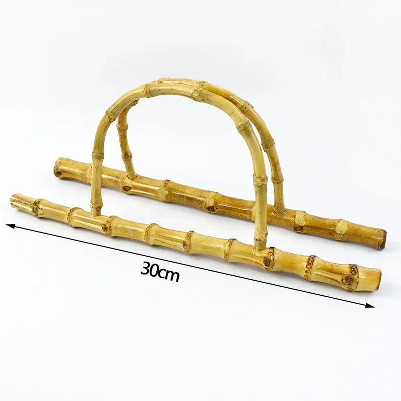 2/70Pcs Meetee 28/30cm Bamboo Bag Handle Natural Wooden Purse Frame Women Handbag Replacement Handles Handmade Bags Accessories