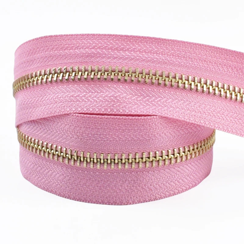 2/70Yards Meetee 5# Metal Zippers Tapes for Sewing Garment Bags Clothes Jacket Zipper Repair Kits Tailor Crafts Accessories
