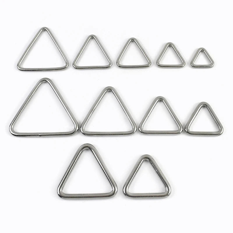 25/900Pcs 304 Stainless Steel D Ring Buckles Webbing Strap Connectors Hook Dog Collar Triangle Rings Buckle Bag Hanger Loop Clasp