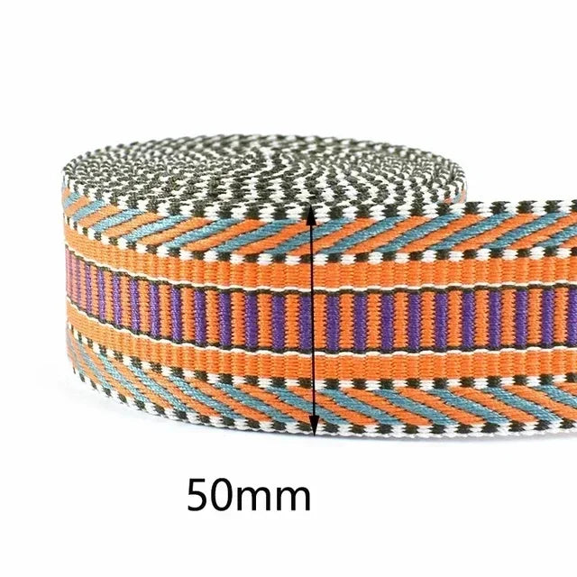 3/100Meters 38/50mm Polyester Jacquard Webbing Tapes Thick Ribbon Bag Strap Belt for DIY Clothes Bias Binding Sewing Accessories