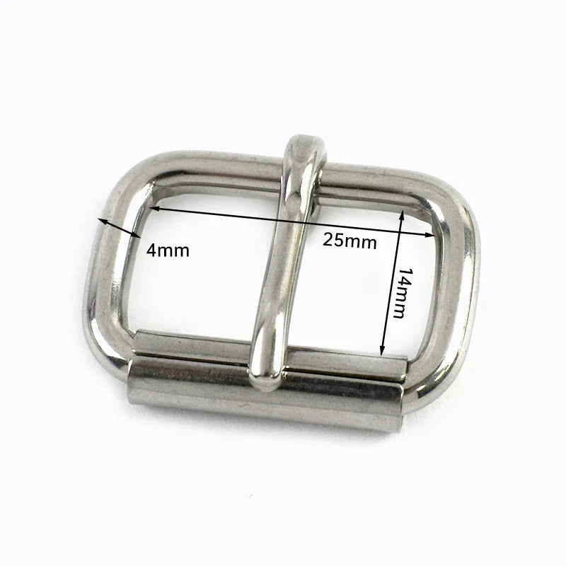 15/500Pcs 16-50mm Stainless Steel/Brass Roller Buckle Heel Bar Pin Buckles Leather Belt Adjust Clasp Bag Strap Hardware Replacement
