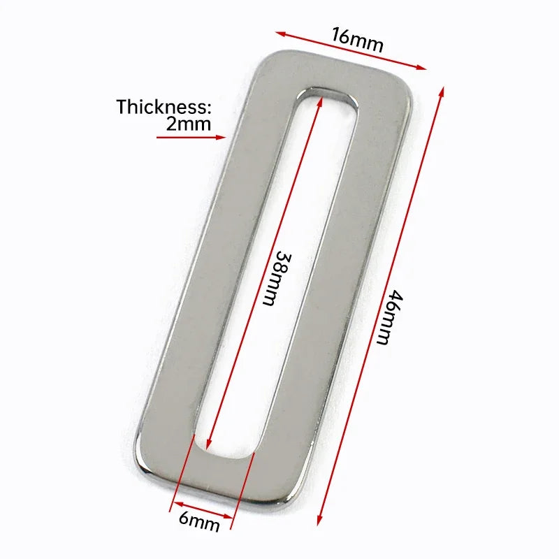 25/800Pcs Square O Ring Carabiner 20-50mm 304 Stainless Steel Buckles Bag Hanger Oval Rings Crochet Hook Webbing Tape Fastener