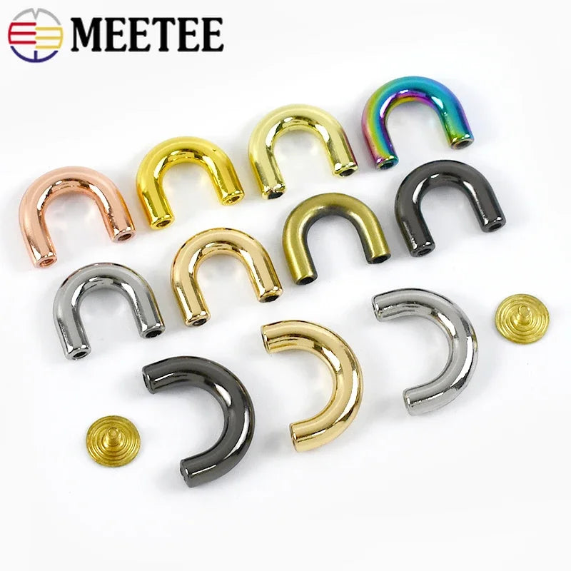 20/650Pcs 10-20mm Metal Buckles U Ring Bag Arch Bridge Screws Detachable Buckle Hanger Hook DIY Handbag Leather Craft Accessories