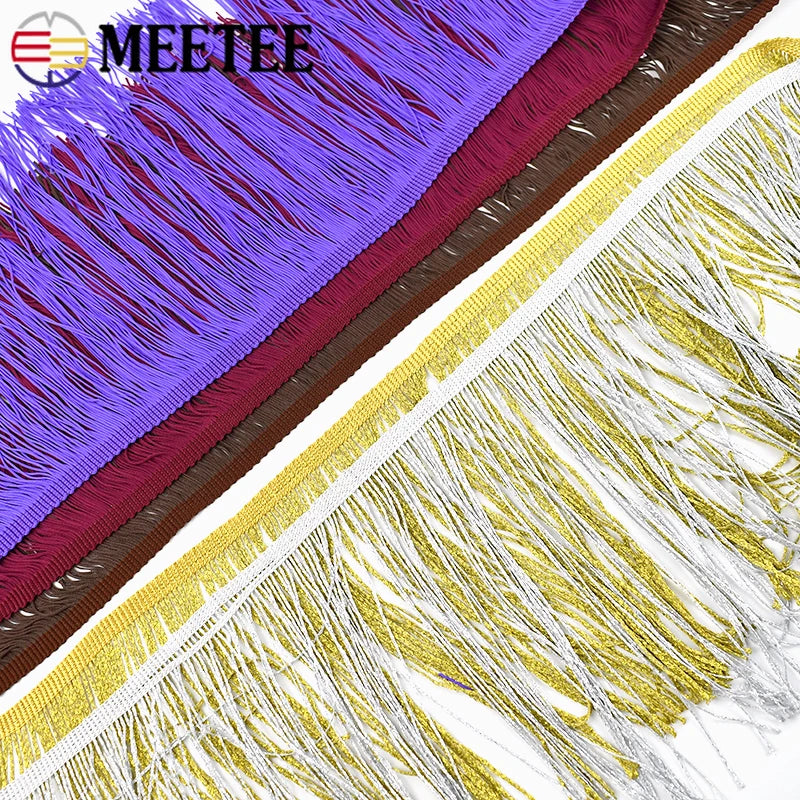 3/100Meters 20cm Polyester Tassel Fringe Curtains Lace Trim Latin Dress Decor Ribbon Clothes Fringes Fabric DIY Sewing Accessories