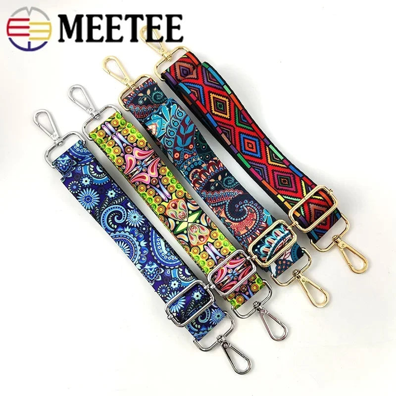 5/150Meters Meetee 38mm Jacquard Printed Webbing Ethnic Ribbon Bags Strap Tape for Sewing Garment Belt Accessories