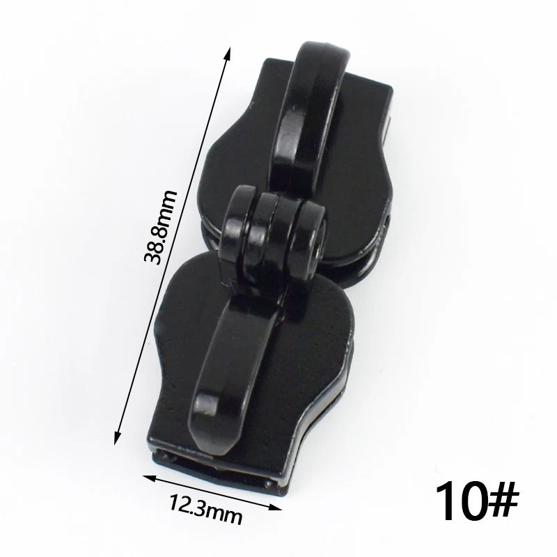 15/500Pairs 5# 8# 10# Zipper Slider for Nylon Zippers Luggage Repair Zip Double Hole Padlock Zips Puller Closure Ziper Cursor