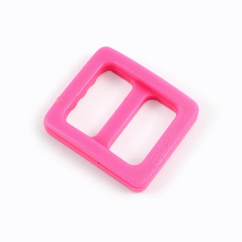 Meetee 100Pcs Colorful 10mm Plastic Slider Tri-Glide Adjustable Buckles Dog Collar Harness Backpack Strap Webbing Bag Parts