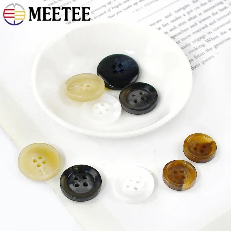 30/1000Pcs 15-25mm Resin 4 Holes Buttons Sewing Accessories for Clothing Uniform Coat Decoration Plastic Button Handmade DIY Craft