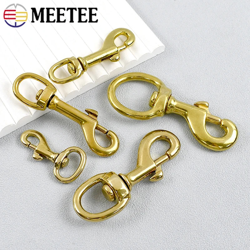 5/150Pcs Meetee 10-30mm Solid Brass Swivel Lobster Clasp Bag Strap Buckle Trigger Clip Snap Hook Dog Collar Keychain Accessories