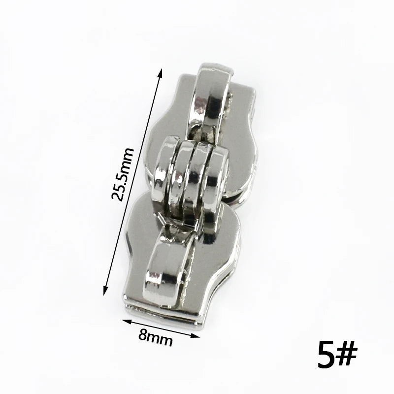 15/500Pairs 5# 8# 10# Zipper Slider for Nylon Zippers Luggage Repair Zip Double Hole Padlock Zips Puller Closure Ziper Cursor