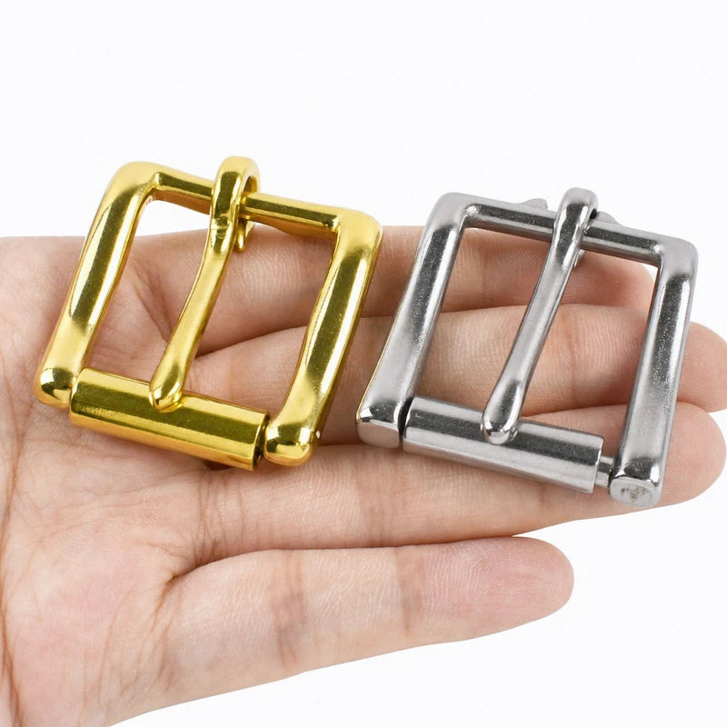 3/100Pcs 13-38mm Stainless Steel Brass Belt Roller Buckle Single Pin Heel Bar Buckles Leather Craft Bag Strap Webbing Hardware