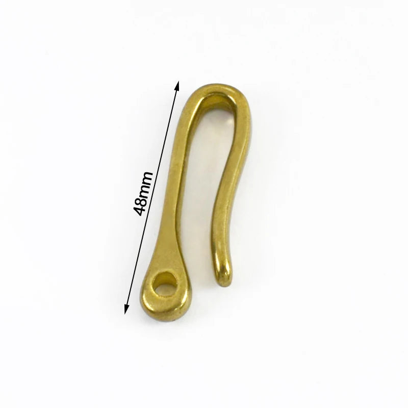 3/100Pcs U-shaped Hook Fob Clip Keychain Belt Buckles Solid Brass Stainless Steel Key Ring Wallet Fish Hooks Hardware Accessories