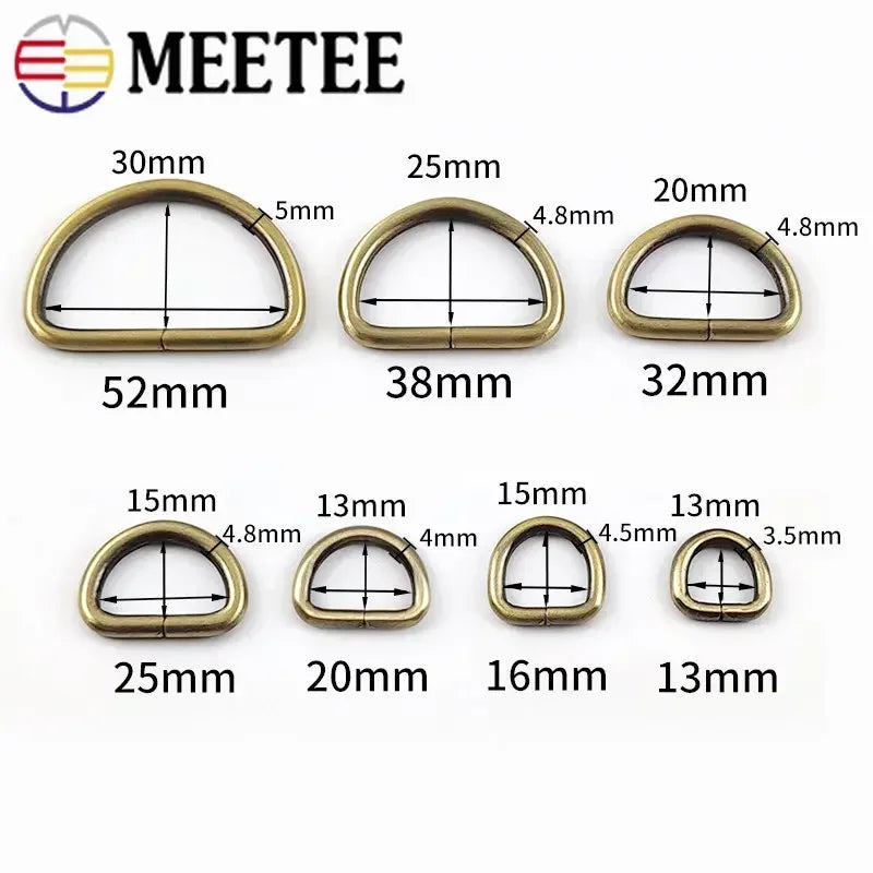 25/800Pcs Metal Bags Buckle 16-50mm Rectangle D Ring Webbing Belt Connect Hook Buckles Handbag Strap Clasp DIY Hardware Accessories