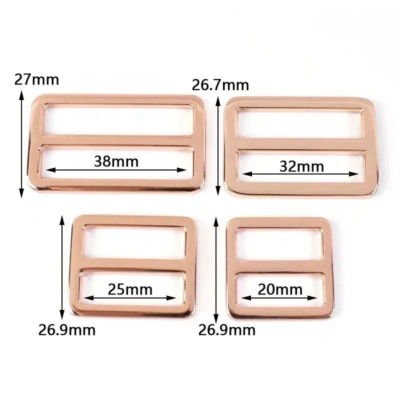 20/580Pcs RoseGold Bag Buckles Metal O D Ring Clip Clasp Tri Glide Slider Hook Backpack Belt Strap DIY Hardware Sewing Accessories