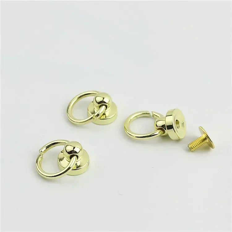 15/500Pcs 10mm Metal Side Clip Buckle Handbag Strap Screw Rivet Hook Phone Shell Stud O Ring Clasp DIY Bags Making Accessories