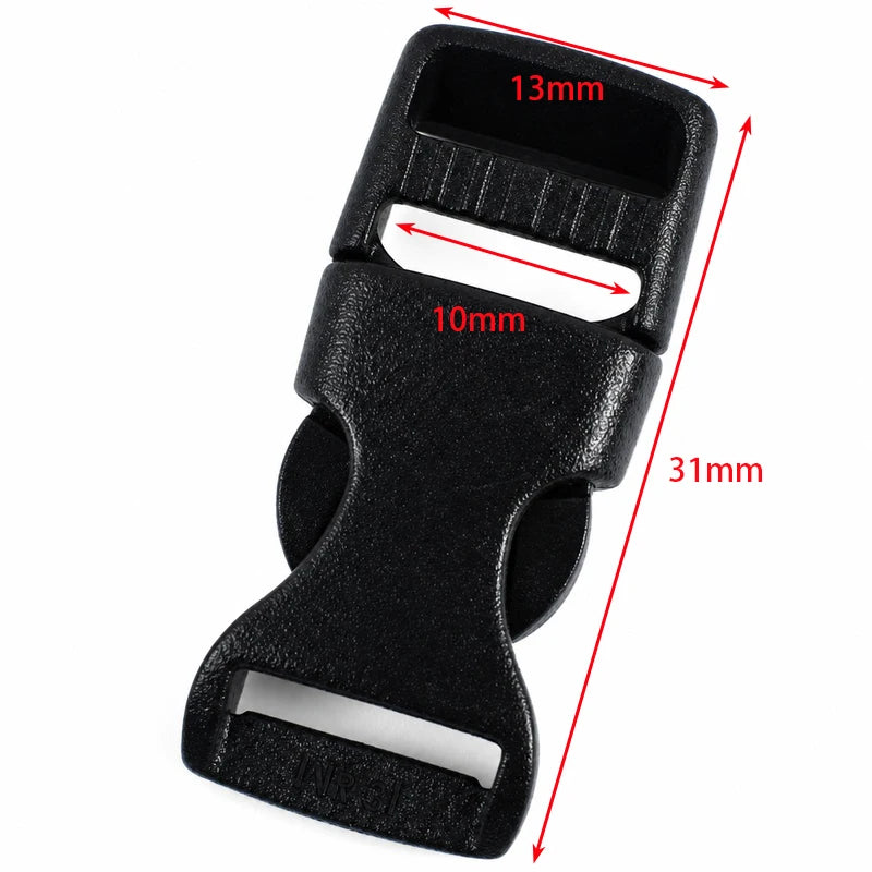 30/1000Pcs 10-38mm Black Plastic Buckles Bag Strap Side Release Buckle Dog Leash Adjust Belt Snap Button Webbing Clip Hook Fitting