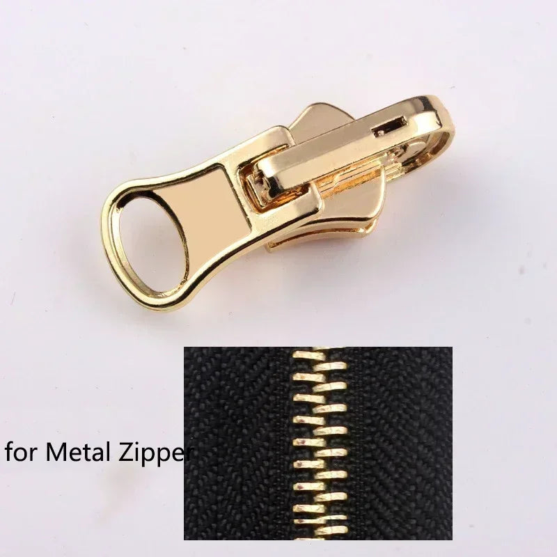 5/10/20Pc 5# Rotating Zipper Head for Resin Metal Nylon Zippers Double-sided Slider Puller Zip Repair Kit DIY Sewing Tailor Tool