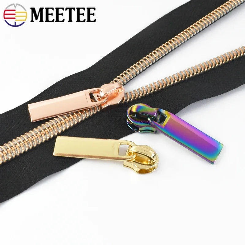 30/500Pcs 3# 5# Zipper Puller Sliders for Nylon Zippers Bag Pocket Zips Head Repair Kits DIY Clothing Sewing Accessories