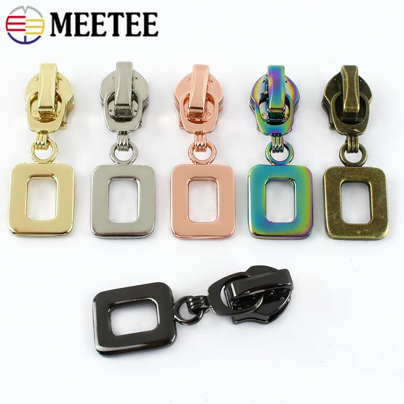 15/500Pcs Meetee Zipper Slider for 5/7# Nylon Zippers Bags Pocket Zip Pull Head Repair Kits Replacement DIY Garment Accessories
