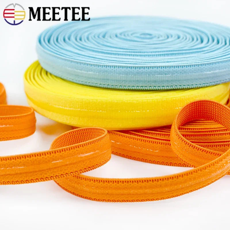 15/500M 10mm Non-slip Silicone Elastic Band Bra Stretch Ribbon Tape Underwear Strap Rubber Bands Belt DIY Sewing Accessories