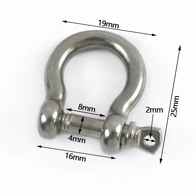 5/200Pcs Solid Brass Horseshoe Buckle 6/8/9/10mm D Ring Bow Shackle Hook Screw Detachable for Chains Wirerope Connector Buckles