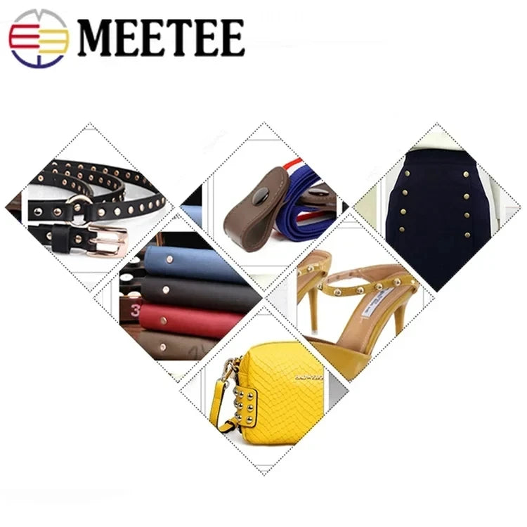 100sets Metal Double Cap Rivet Studs Button Round Rivets Nail for Leather Craft Bag Belt Shoes Garments Hat Pet Collar Buckle