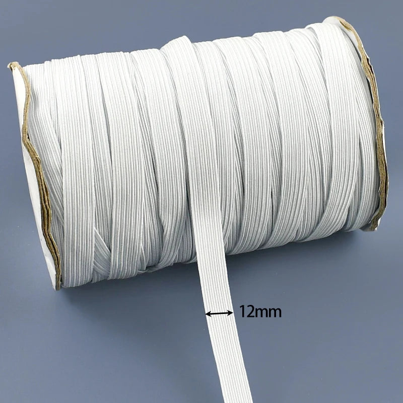 30/1000M Black White Sewing Elastic Band 3mm-50mm Garment Trousers Belt Rubber Bands Mask Strap Stretch Tape HairBand Bungee Cord